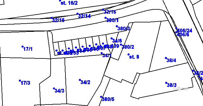 Parcela st. 34/1 v KÚ Slatina u Františkových Lázní, Katastrální mapa
