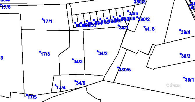Parcela st. 34/2 v KÚ Slatina u Františkových Lázní, Katastrální mapa