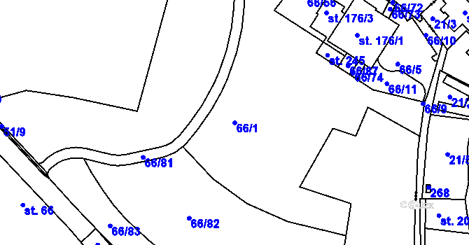 Parcela st. 66/1 v KÚ Slatina u Františkových Lázní, Katastrální mapa