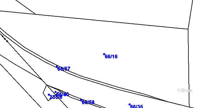 Parcela st. 66/16 v KÚ Slatina u Františkových Lázní, Katastrální mapa