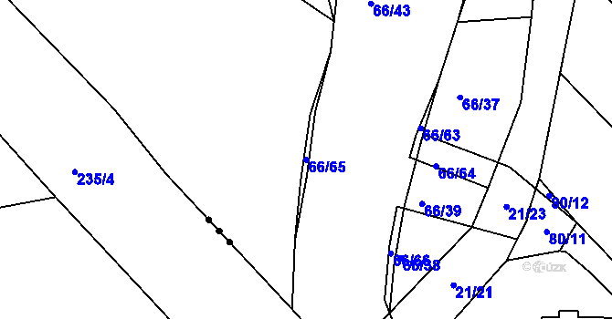 Parcela st. 66/65 v KÚ Slatina u Františkových Lázní, Katastrální mapa