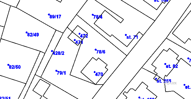 Parcela st. 78/6 v KÚ Slatina u Františkových Lázní, Katastrální mapa