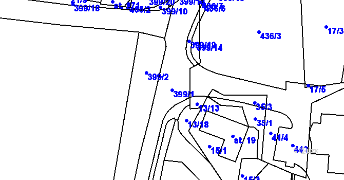 Parcela st. 399/1 v KÚ Slatina u Františkových Lázní, Katastrální mapa