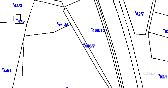 Parcela st. 406/7 v KÚ Slatina u Františkových Lázní, Katastrální mapa