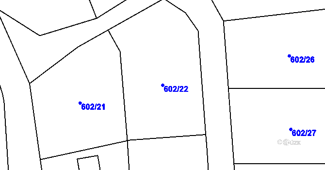 Parcela st. 602/22 v KÚ Žírovice, Katastrální mapa