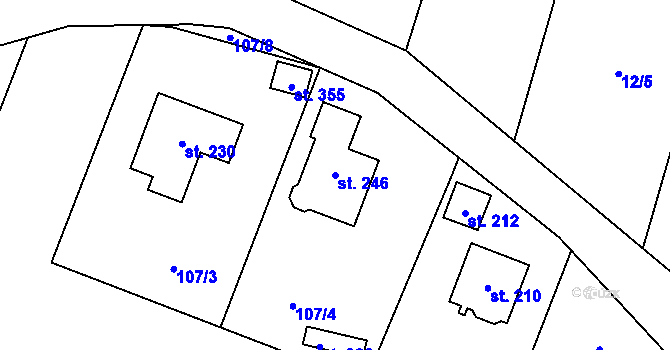 Parcela st. 246 v KÚ Žírovice, Katastrální mapa