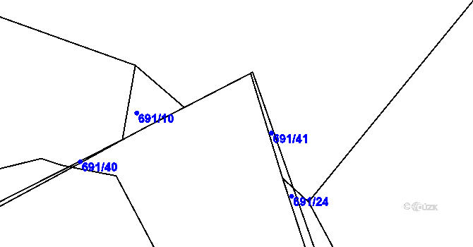 Parcela st. 691/5 v KÚ Františky, Katastrální mapa