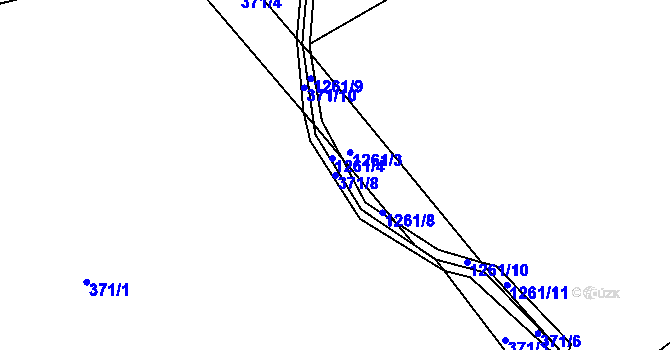 Parcela st. 371/8 v KÚ Františky, Katastrální mapa