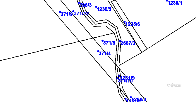 Parcela st. 371/4 v KÚ Františky, Katastrální mapa
