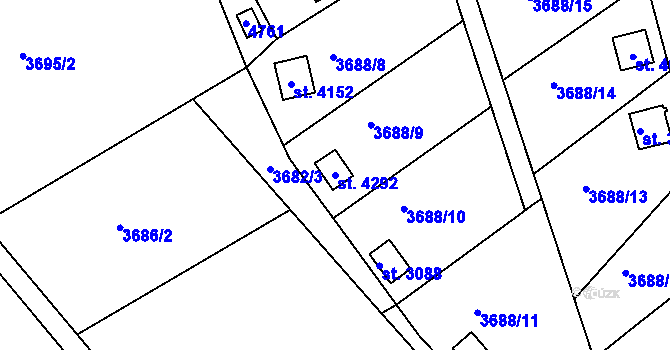 Parcela st. 4292 v KÚ Frenštát pod Radhoštěm, Katastrální mapa
