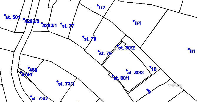 Parcela st. 79 v KÚ Frenštát pod Radhoštěm, Katastrální mapa