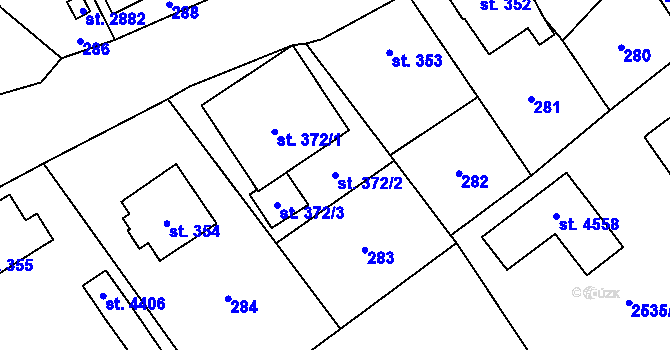 Parcela st. 372/2 v KÚ Frenštát pod Radhoštěm, Katastrální mapa
