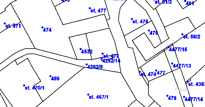 Parcela st. 472 v KÚ Frenštát pod Radhoštěm, Katastrální mapa