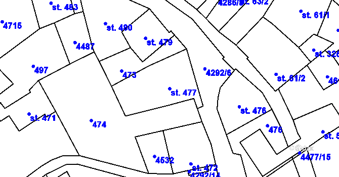 Parcela st. 477 v KÚ Frenštát pod Radhoštěm, Katastrální mapa