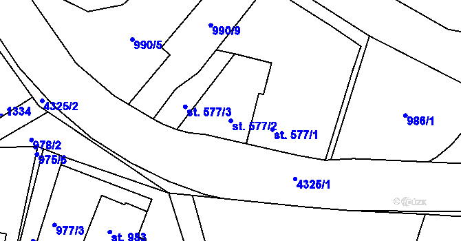 Parcela st. 577/2 v KÚ Frenštát pod Radhoštěm, Katastrální mapa