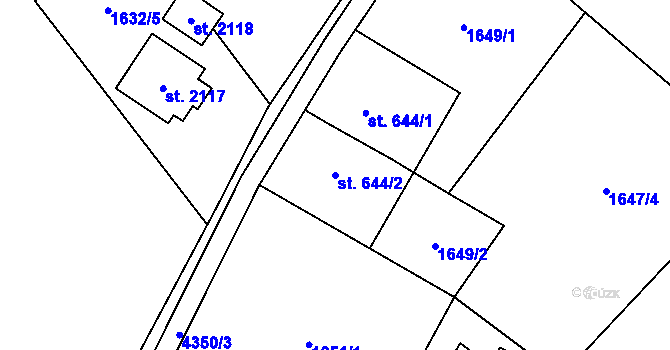 Parcela st. 644/2 v KÚ Frenštát pod Radhoštěm, Katastrální mapa