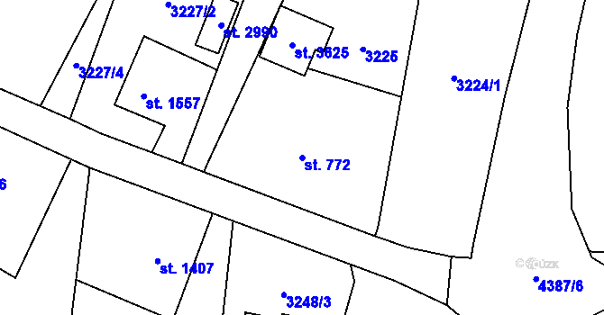 Parcela st. 772 v KÚ Frenštát pod Radhoštěm, Katastrální mapa