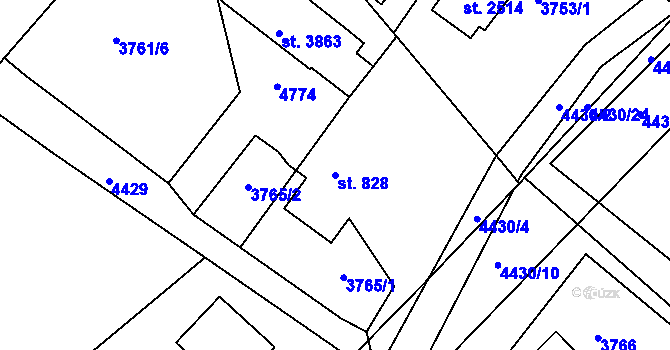 Parcela st. 828 v KÚ Frenštát pod Radhoštěm, Katastrální mapa