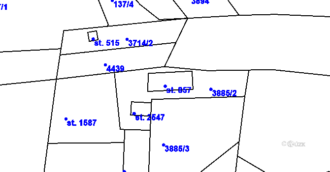 Parcela st. 857 v KÚ Frenštát pod Radhoštěm, Katastrální mapa