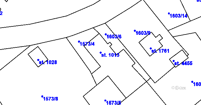 Parcela st. 1013 v KÚ Frenštát pod Radhoštěm, Katastrální mapa