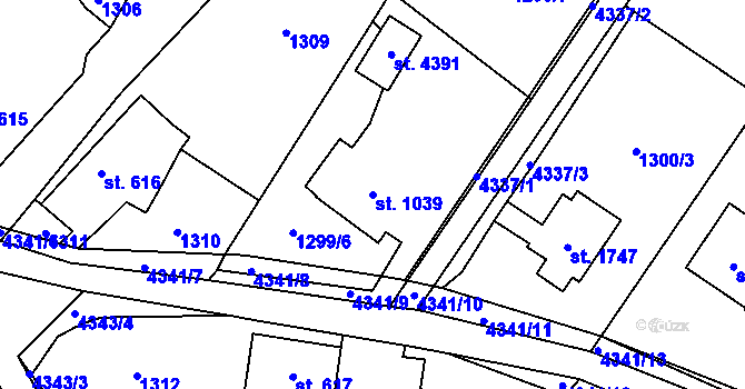 Parcela st. 1039 v KÚ Frenštát pod Radhoštěm, Katastrální mapa