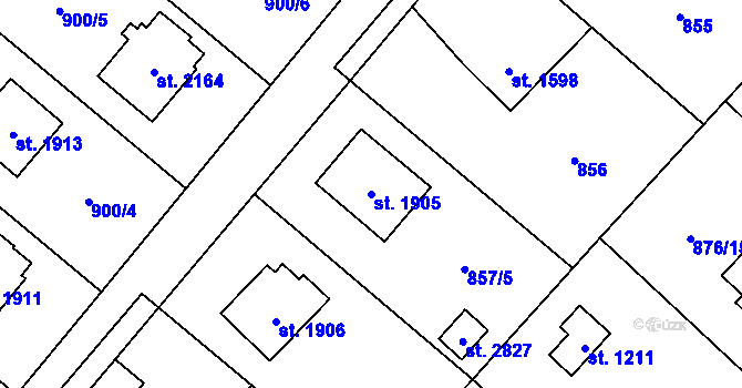 Parcela st. 1905 v KÚ Frenštát pod Radhoštěm, Katastrální mapa
