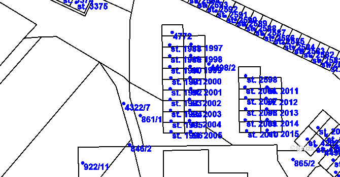 Parcela st. 1992 v KÚ Frenštát pod Radhoštěm, Katastrální mapa