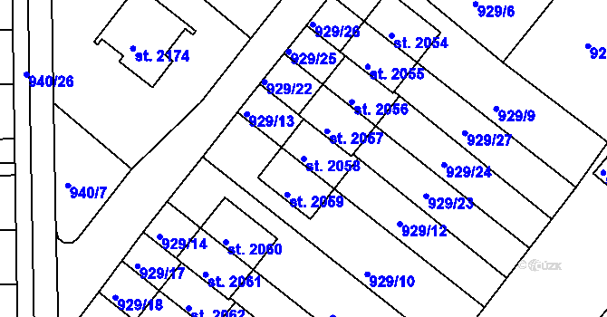 Parcela st. 2058 v KÚ Frenštát pod Radhoštěm, Katastrální mapa