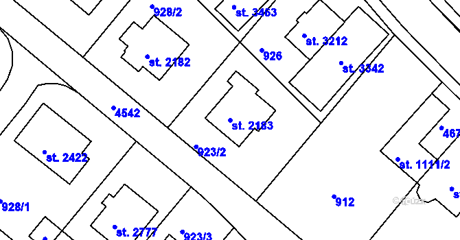 Parcela st. 2183 v KÚ Frenštát pod Radhoštěm, Katastrální mapa