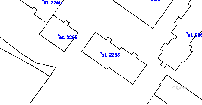 Parcela st. 2263 v KÚ Frenštát pod Radhoštěm, Katastrální mapa