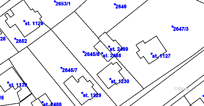Parcela st. 2488 v KÚ Frenštát pod Radhoštěm, Katastrální mapa