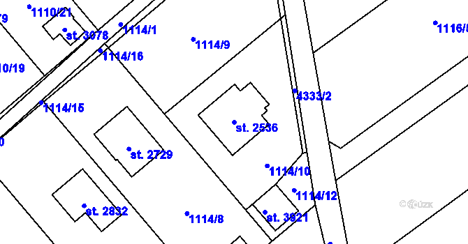 Parcela st. 2536 v KÚ Frenštát pod Radhoštěm, Katastrální mapa