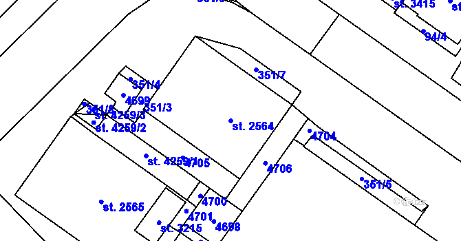 Parcela st. 2564 v KÚ Frenštát pod Radhoštěm, Katastrální mapa
