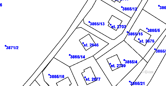Parcela st. 2646 v KÚ Frenštát pod Radhoštěm, Katastrální mapa