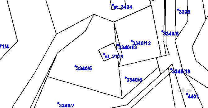 Parcela st. 2731 v KÚ Frenštát pod Radhoštěm, Katastrální mapa