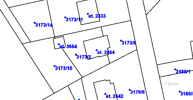 Parcela st. 2864 v KÚ Frenštát pod Radhoštěm, Katastrální mapa