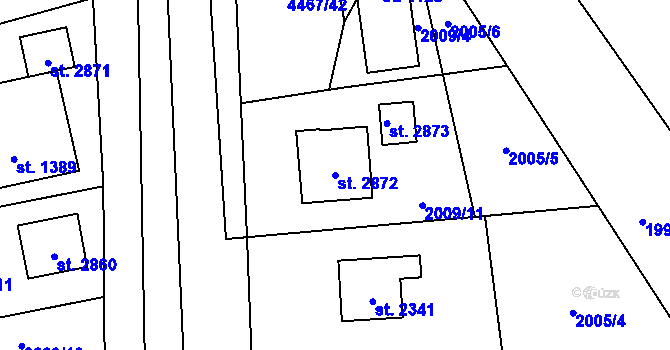 Parcela st. 2872 v KÚ Frenštát pod Radhoštěm, Katastrální mapa