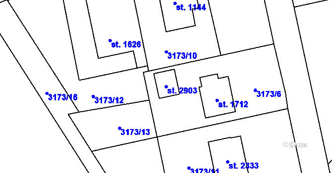 Parcela st. 2903 v KÚ Frenštát pod Radhoštěm, Katastrální mapa