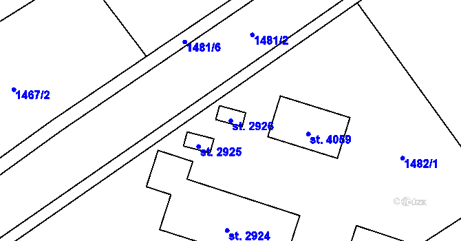 Parcela st. 2926 v KÚ Frenštát pod Radhoštěm, Katastrální mapa