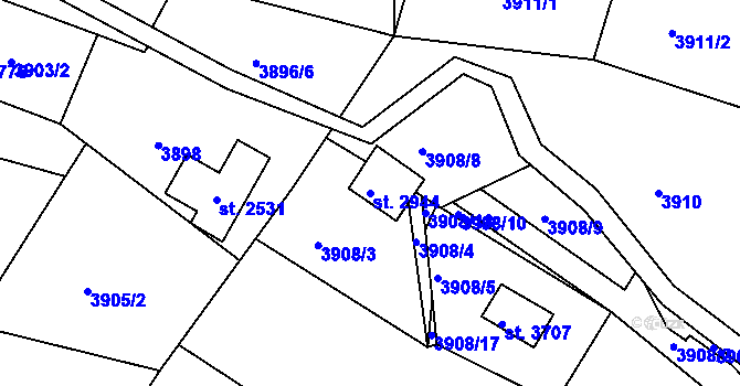 Parcela st. 2944 v KÚ Frenštát pod Radhoštěm, Katastrální mapa