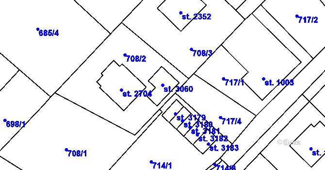 Parcela st. 3060 v KÚ Frenštát pod Radhoštěm, Katastrální mapa