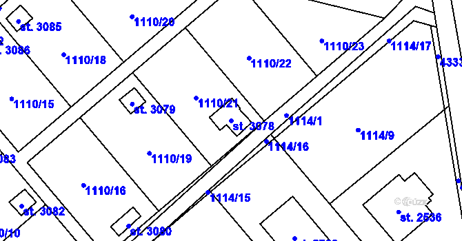 Parcela st. 3078 v KÚ Frenštát pod Radhoštěm, Katastrální mapa