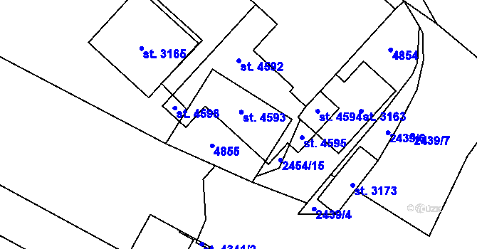 Parcela st. 3164 v KÚ Frenštát pod Radhoštěm, Katastrální mapa