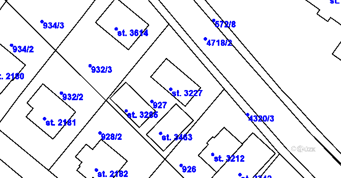 Parcela st. 3227 v KÚ Frenštát pod Radhoštěm, Katastrální mapa