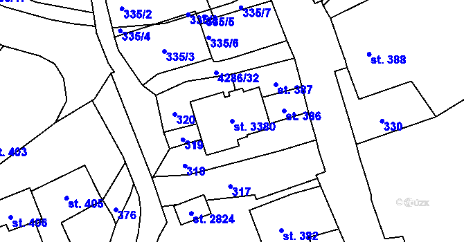 Parcela st. 3380 v KÚ Frenštát pod Radhoštěm, Katastrální mapa