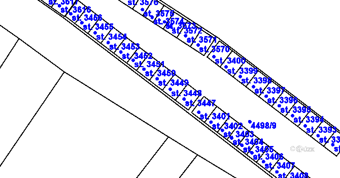 Parcela st. 3448 v KÚ Frenštát pod Radhoštěm, Katastrální mapa
