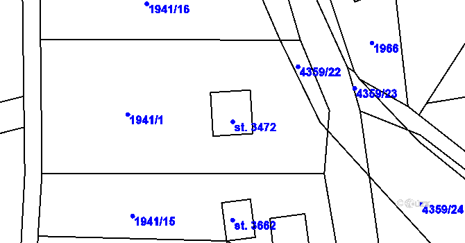 Parcela st. 3472 v KÚ Frenštát pod Radhoštěm, Katastrální mapa