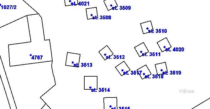 Parcela st. 3512 v KÚ Frenštát pod Radhoštěm, Katastrální mapa