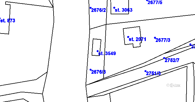 Parcela st. 3549 v KÚ Frenštát pod Radhoštěm, Katastrální mapa