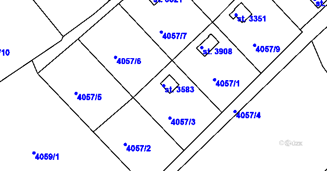 Parcela st. 3583 v KÚ Frenštát pod Radhoštěm, Katastrální mapa